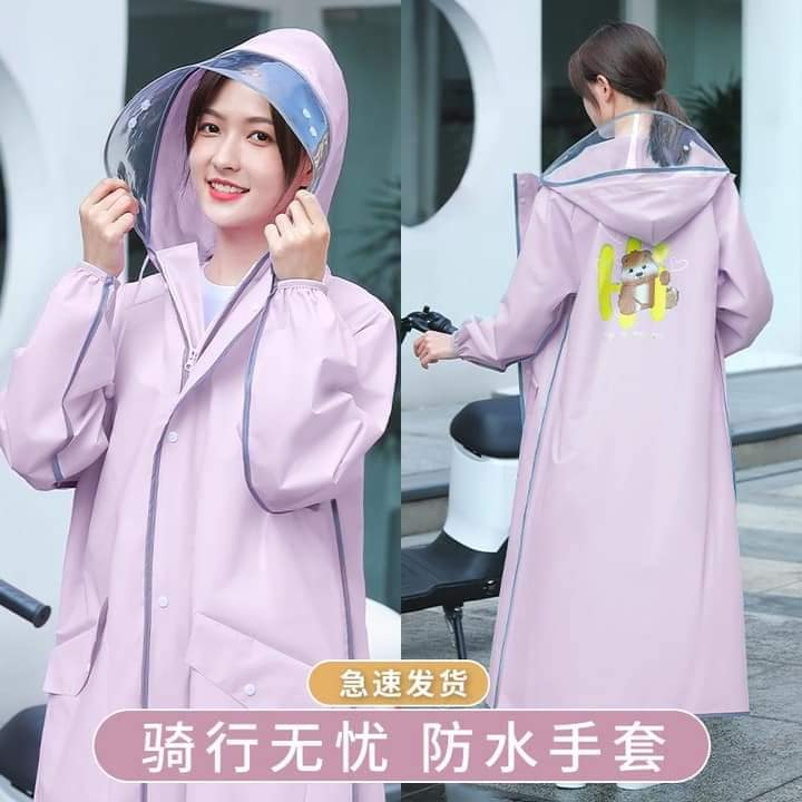 ÁO MƯA THỜI TRANG GẤU NICE.,áo mưa thời trang Gấu Nice mẫu thiết kế mới cả bao tay che tay dưới mưa G03
