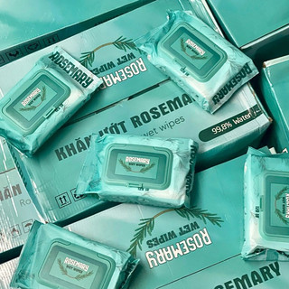 Thùng 24 gói - khăn giấy ướt 120 tờ kép rose mary mềm dai