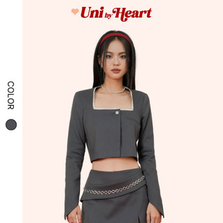 Áo thiết kế dáng croptop Cassi Top AX001 dáng ngắn, cổ vuông trẻ trung phối ren - Uni By Heart