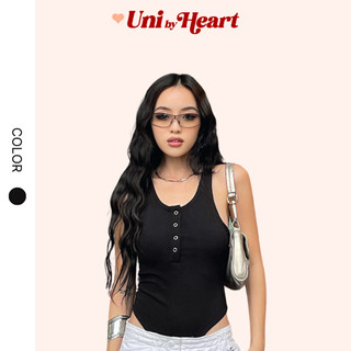 Áo liền thân bodysuit nữ Laine Bodysuit BDS02 dáng ôm, thiết kế ba lỗ, đính khuy cài - Uni By Heart