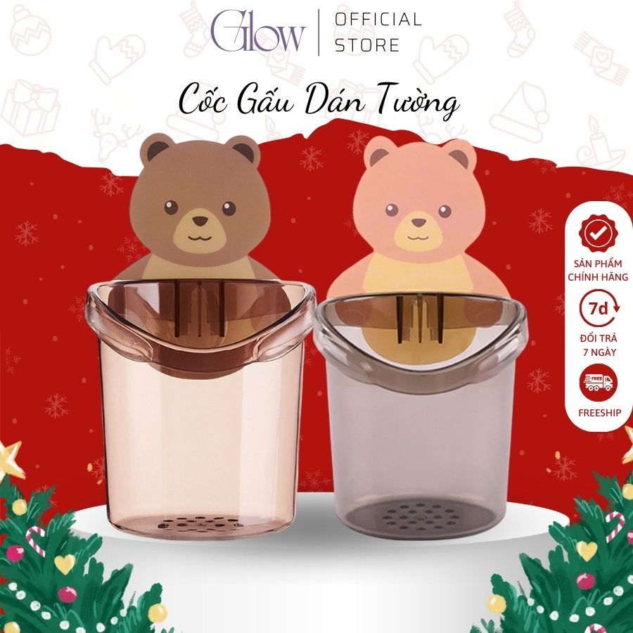 Cốc Gấu Dán Tường Đựng Bàn Chải Và Kem Đánh Răng GLOWWAXING 9746