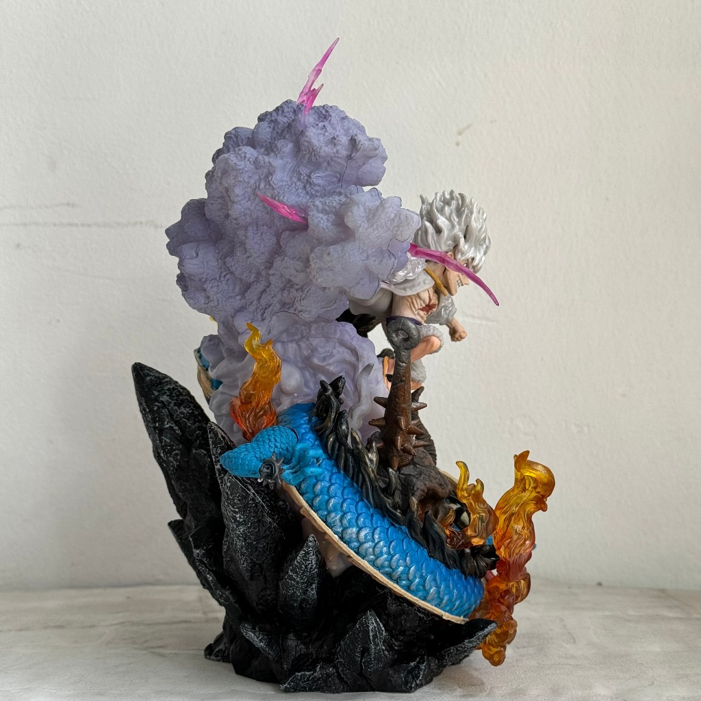 Mô hình Luffy gear 5 đánh rồng Kaido cao 21Cm có LED cực đẹp - Mô hình luffy gear 5 one piece - Luffy chiến đấu có đèn