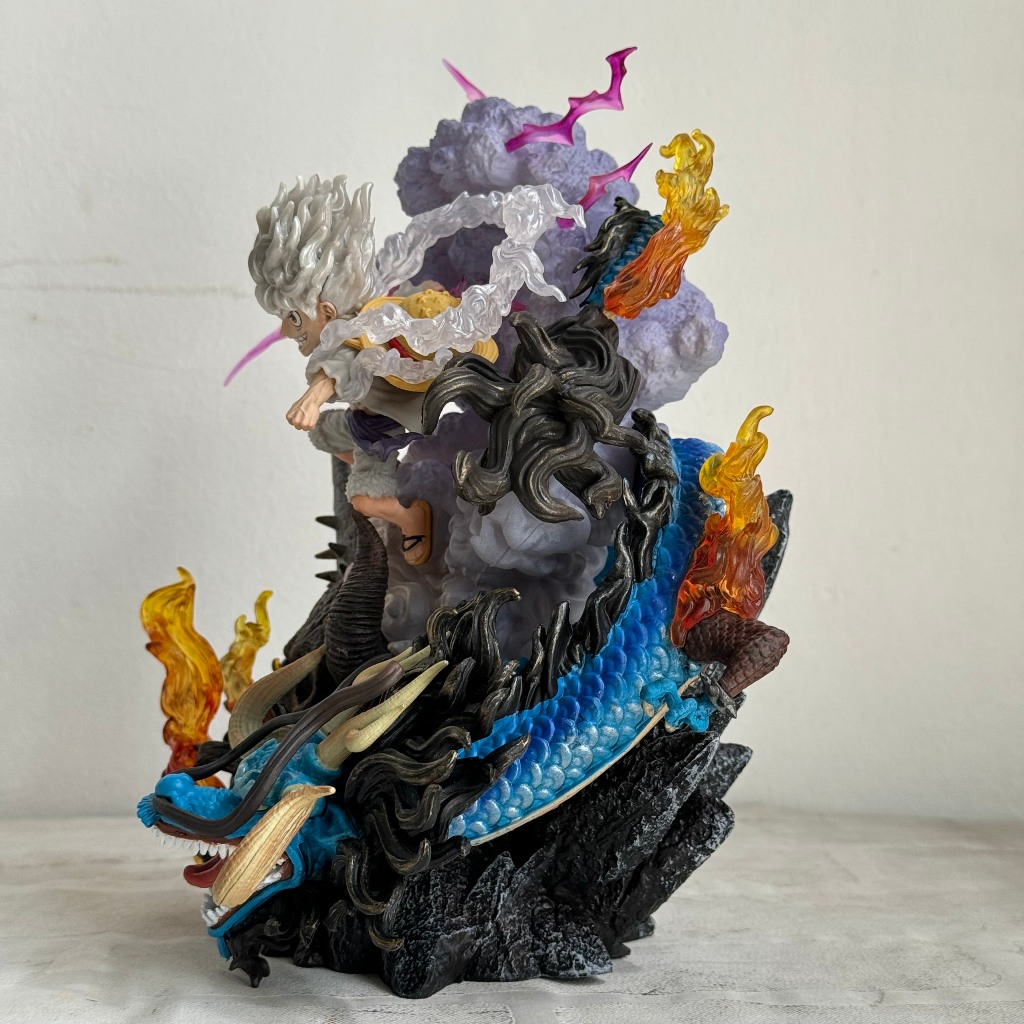 Mô hình Luffy gear 5 đánh rồng Kaido cao 21Cm có LED cực đẹp - Mô hình luffy gear 5 one piece - Luffy chiến đấu có đèn