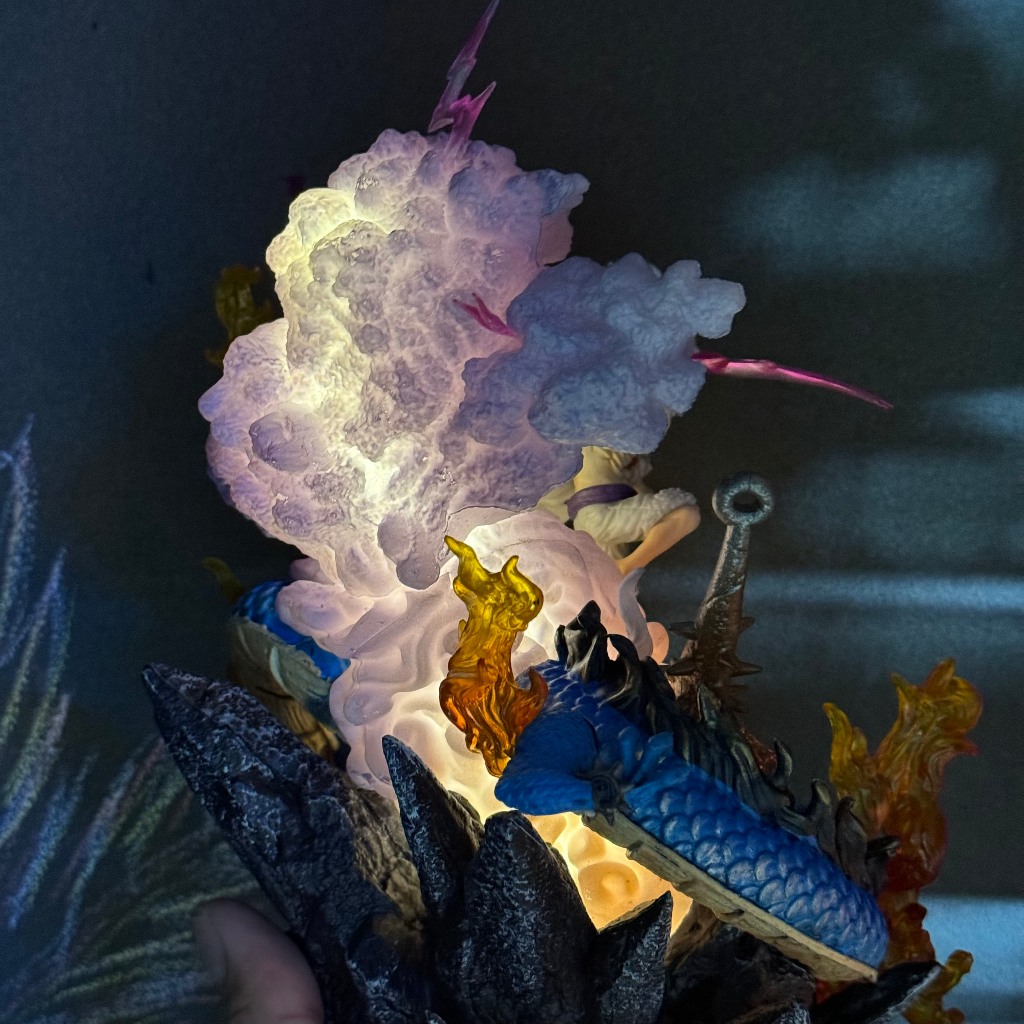 Mô hình Luffy gear 5 đánh rồng Kaido cao 21Cm có LED cực đẹp - Mô hình luffy gear 5 one piece - Luffy chiến đấu có đèn