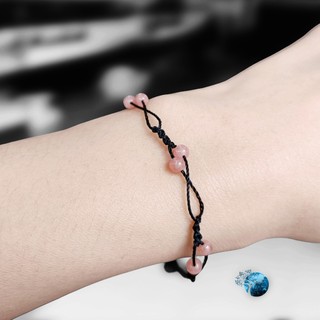 Vòng tay tết dây đá đào hoa