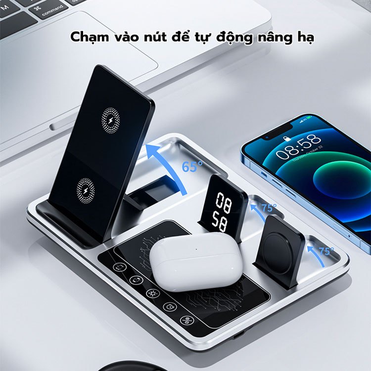 Bộ sạc không dây đa năng 4in1 R11 nâng hạ tự động
