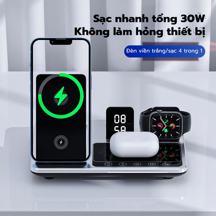 Bộ sạc không dây đa năng 4in1 R11 nâng hạ tự động