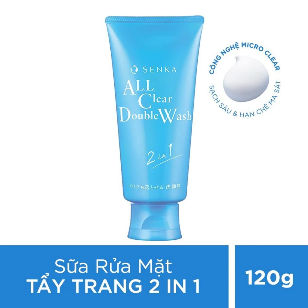 Sữa Rửa Mặt Tẩy Trang Senka All Clear Double W (120g)