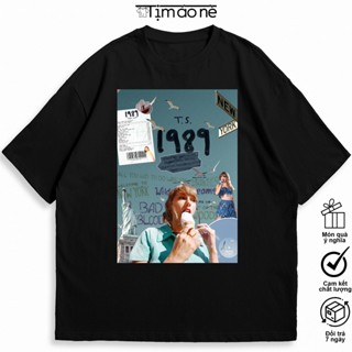 Áo Thun Taylor Swift Album 1989, Áo Taylor The Eras Tour. Áo Thun Cotton Nam Nữ 2 Màu Trắng Đen