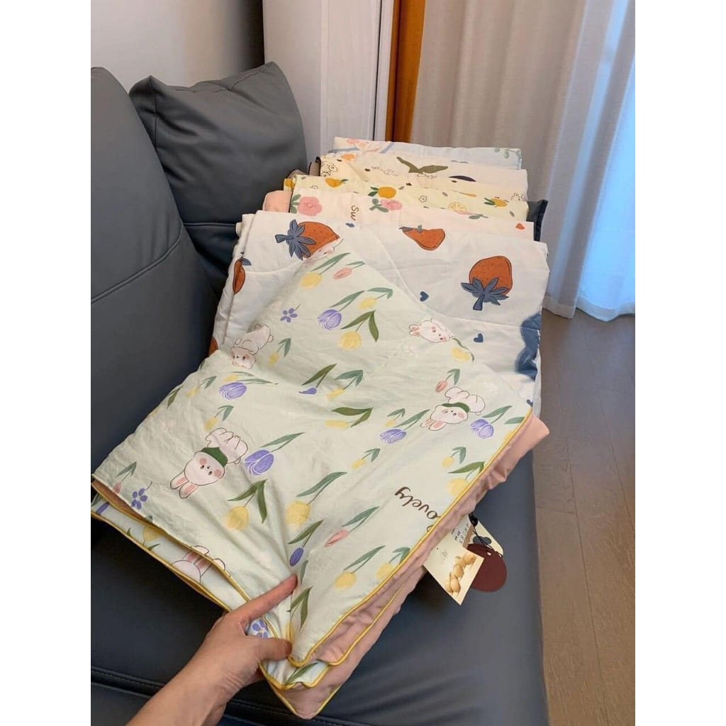 Chăn cotton đũi xơ đậu nành soybean trần bông nhập khẩu loại 1 kích thước 2mx2m3, chất cotton đũi cao cấp mềm mịn