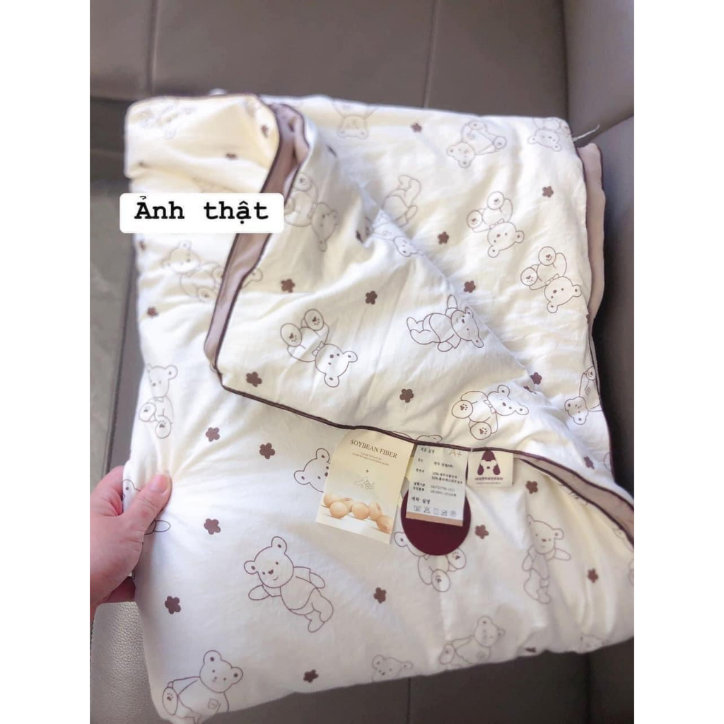 Chăn cotton đũi xơ đậu nành soybean trần bông nhập khẩu loại 1 kích thước 2mx2m3, chất cotton đũi cao cấp mềm mịn