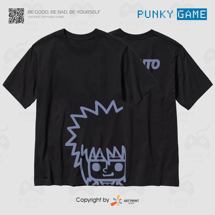 Áo thun Naruto Minato Chibi (Black) ngắn tay