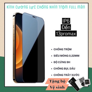 Cường lực full màn chống nhìn trộm dành cho iphone 15 15+ 13 14 promax 12 pro max