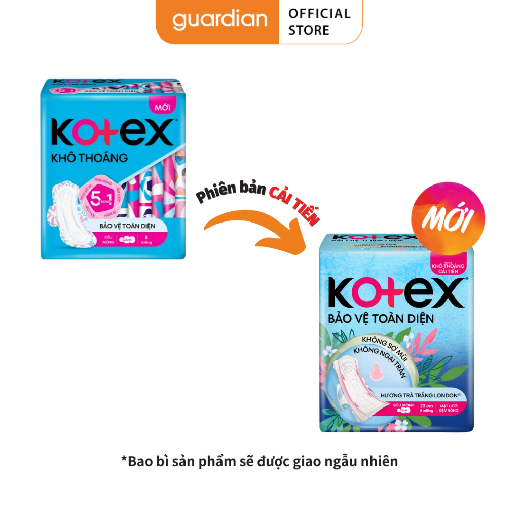 Băng Vệ Sinh Khô Thoáng Siêu Mỏng Cánh Kotex 8 Miếng