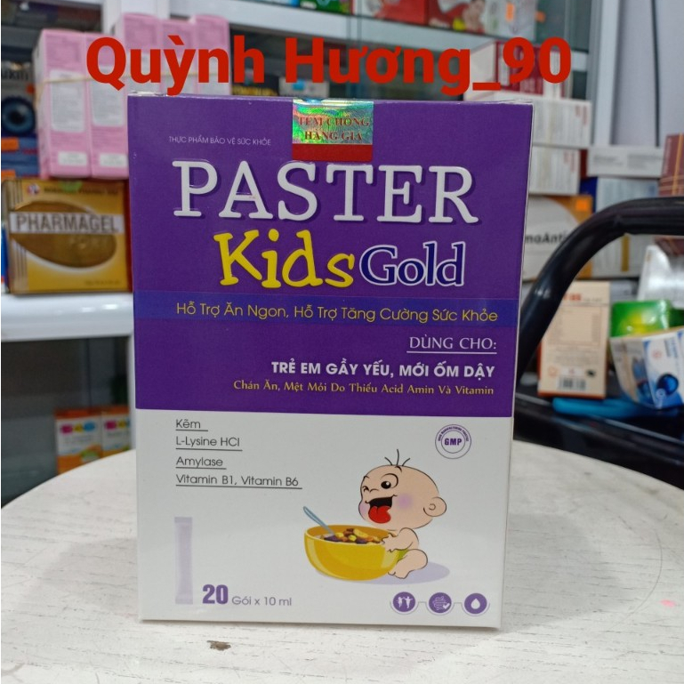 ( Chính Hãng ) PASTER KIDS GOLD hộp 20 gói giúp bé ăn ngon,tăng cường sức khỏe
