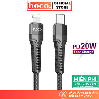 Dây sạc nhanh 20W Hoco cáp TypeC to lP bọc dù chống gãy siêu bền cho lP11 12 13 14promax dài 1m 2m