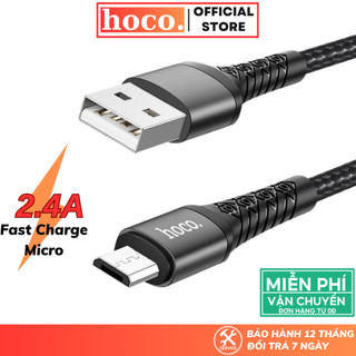Dây sạc nhanh Micro 2.4A Hoco cáp chất liệu dây bện siêu bền dùng cho các dòng điện thoại Smartphone
