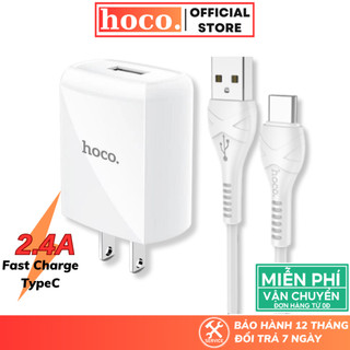 Bộ sạc nhanh type C Hoco công suất 2.4A củ kèm cáp Type C dành cho các dòng Android samsung xiaomi