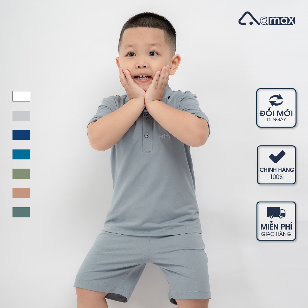 Áo Polo Coolmax cho bé từ 18 tháng đến 11 tuổi - BST Polo Gia Đình thương hiệu AMAX