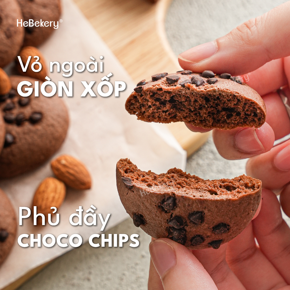 Cookies Hạnh Nhân Nguyên Cám 3 VỊ Choco - Matcha - Salty Cheese Hebekery - Bánh Ăn Vặt Healthy Dành Cho Mẹ Bầu by Demee