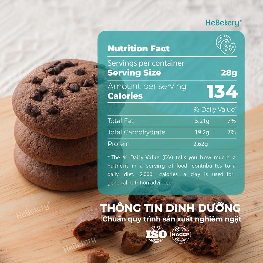 Cookies Hạnh Nhân Nguyên Cám 3 VỊ Choco - Matcha - Salty Cheese Hebekery - Bánh Ăn Vặt Healthy Dành Cho Mẹ Bầu by Demee