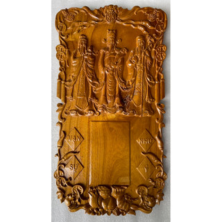 Đốc lịch gỗ phúc lộc thọ bằng gỗ tràm liền khối, kích thước: 30,5x55x3cm