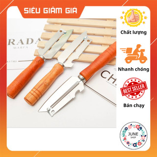 Dụng cụ cắt - bàn bào - dao gọt vỏ - thái rau củ quả chui cán bằng gỗ sáng màu nhạt