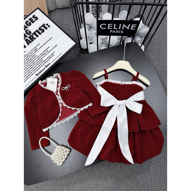 Set váy kèm ao khoác bé