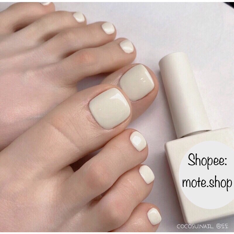 Nailbox CHÂN Sơn Trơn Màu Trắng Kem, Trắng Sữa, Trắng Tinh,..và Nhiều màu (có bảng màu)