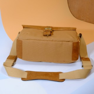 Túi đựng máy ảnh vải Canvas phối da bò.