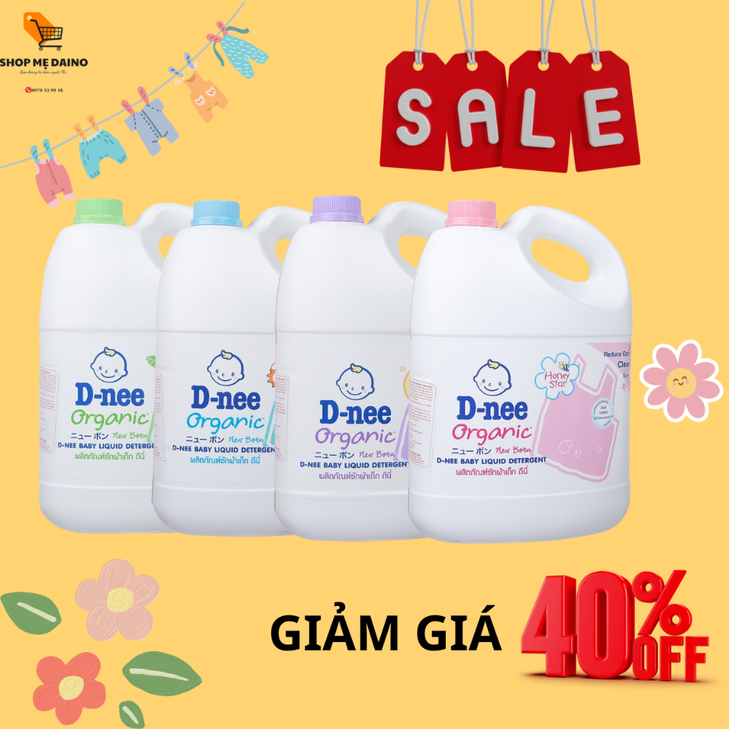 Nước giặt xả quần áo trẻ em Dnee 3000ml chính hãng - shop mẹ Daino