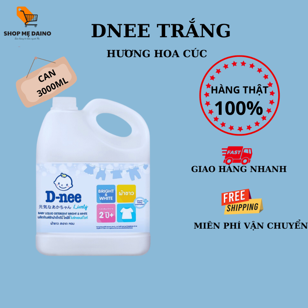 Nước giặt xả quần áo trẻ em Dnee 3000ml chính hãng - shop mẹ Daino