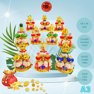 Tháp tỏi thần tài mini, bông tỏi ông địa TỨ QUÝ đẹp chuẩn phong thủy - TỎI CÁT TƯỜNG