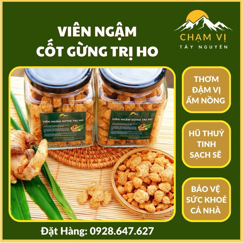 Viên Ngậm Gừng Trị Ho nhà Chạm Vị - Nấu Bếp Củi từ cốt gừng Tây Nguyên