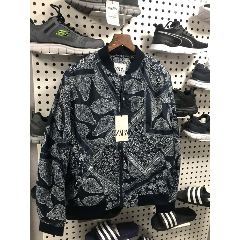 Áo Khoác gió Jacket bomber Zara hoạ tiết