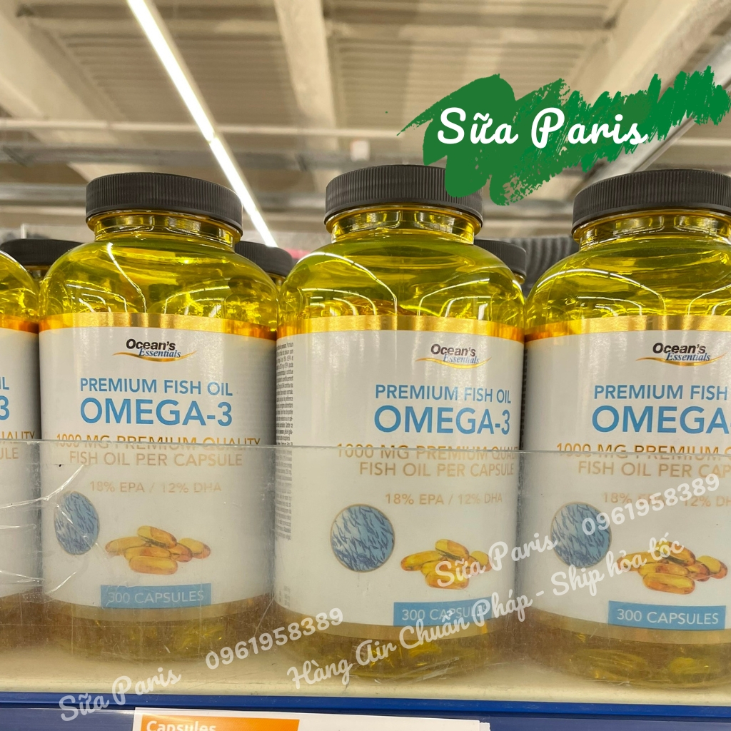 Dầu cá Omega 3 Ocean's Essential Fish Oil 1000mg hộp 300 viên_Sữa Paris Aderma