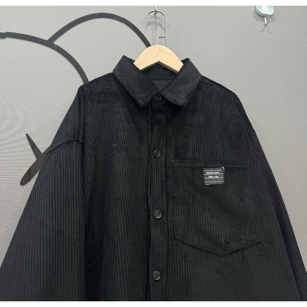 Áo sơ mi nhung túi hộp