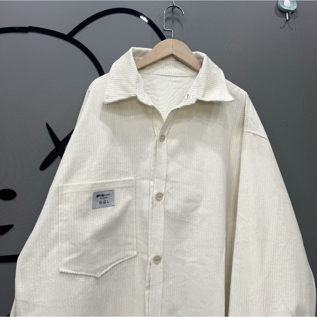 Áo sơ mi nhung túi hộp