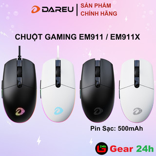 Chuột máy tính Dareu EM911 / EM911X Gaming RGB LED (DareU BRAVO sensor: 10.000 DPI, Lightweight: 72g)