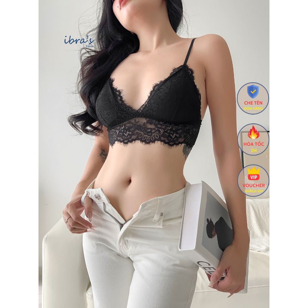 Áo Lót Nữ Vải Ren Không Gọng iBra, Áo Bralette Mút Mỏng Mặc Vest, Blazer Đẹp Gợi Cảm, Sang Trọng A73