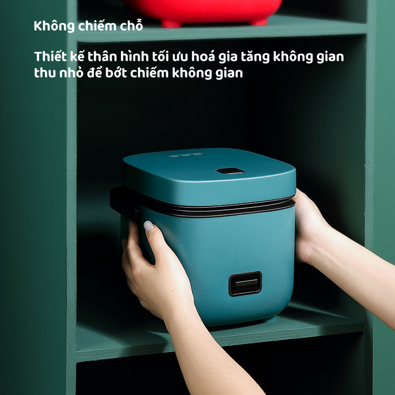 Nồi cơm điện mini Nồi cơm điện thông minh mini Công suất 220W mini Đa chức năng 1.2L phù hợp cho gia đình 2-3 người