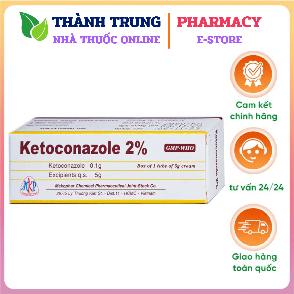 Kem bôi da Ketoconazole 2%