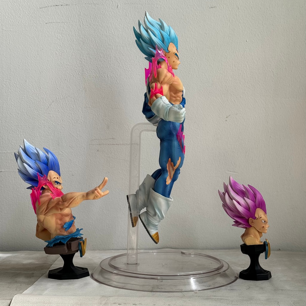 Mô hình nhân vật vegeta có 3 đầu thay thế cao 33Cm - mô hình vegeta ultra ego - vegeta tóc tím - Dragonball