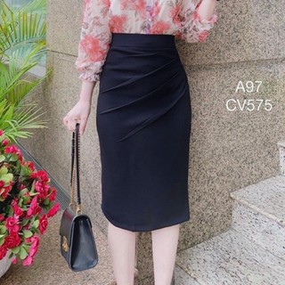 🌼FREESHIP🌼 Chân Váy Bút Chì Dài Chân Váy Công Sở Dáng Dài Che Gối, bút chì xếp li Sườn bụng d68cm