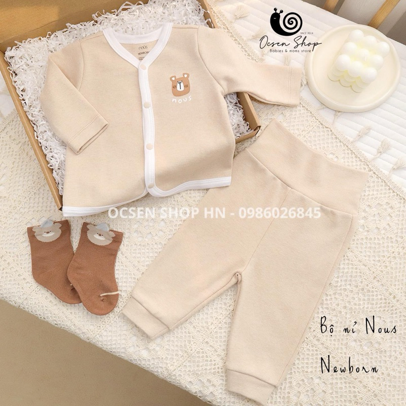 Bộ dài tay NOUS sơ sinh khuy giữa