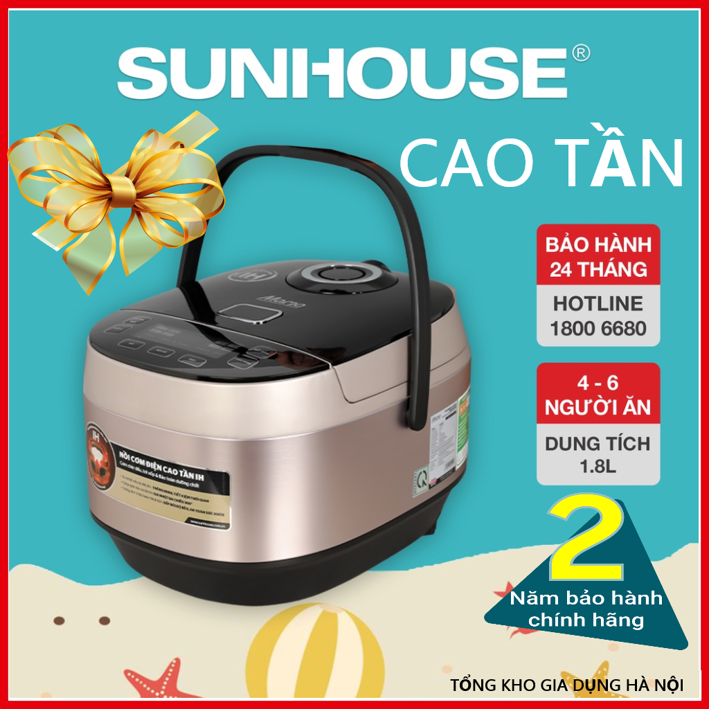 Nồi cơm điện CAO TẦN Sunhouse Mama Dung tích lớn 1.8 lít VỚI công nghệ nấu