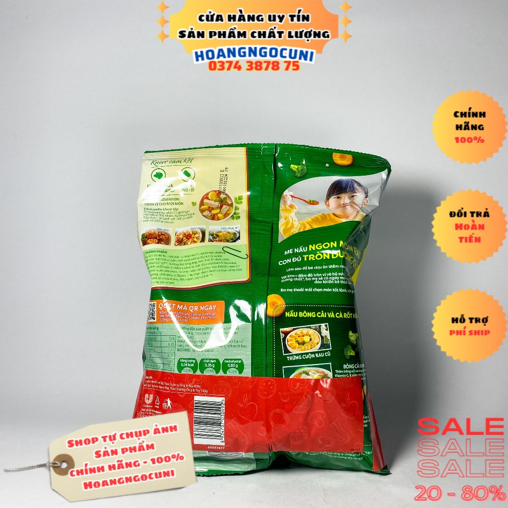 Hạt nêm Knorr 900g tặng kèm gói 150g siêu rẻ và tiết kiệm date mới chính hãng