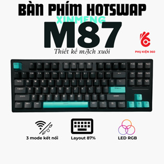 Bàn phím cơ gaming không dây Xinmeng M87 pro - 3 chế độ kết nối - Led RGB mạch xuôi - Mạch hotswap socket 5pin