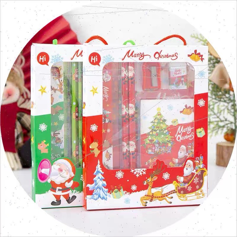 Sét quà noel giáng sinh đồ dùng học tập cho bé và học sinh mini kute dễ thương bờm, kính, gấu noel