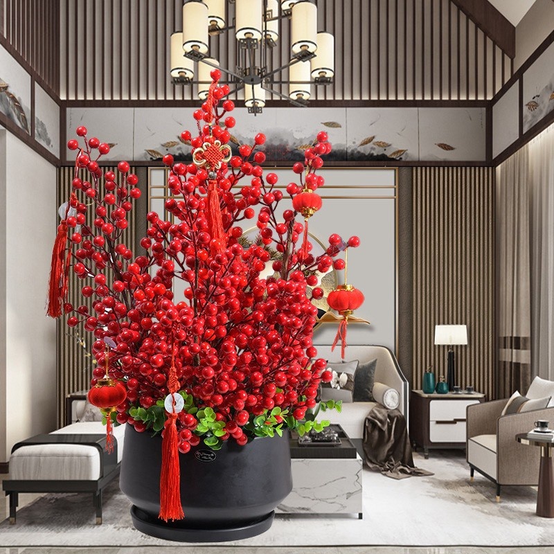 Cành Hoa Đông đào - Hoa giả trang trí may mắn tài lộc